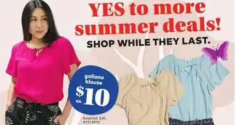 Giant Tiger Galiano blouse offer