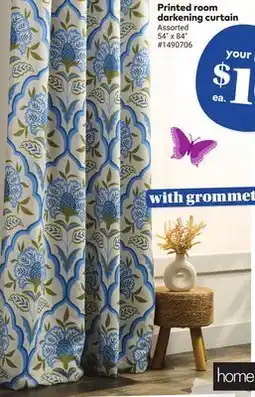 Giant Tiger Printed room darkening curtain offer