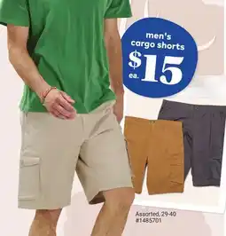 Giant Tiger men's cargo shorts offer