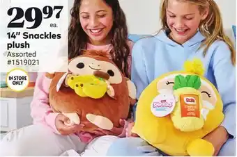 Giant Tiger 14 Snackles plush offer