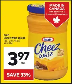Giant Tiger Kraft Cheez Whiz spread offer