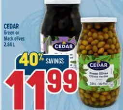 Marché Adonis CEDAR Green or black olives offer
