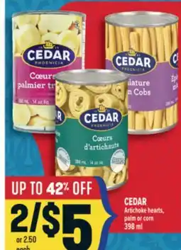 Marché Adonis CEDAR Artichoke hearts, palm or corn offer
