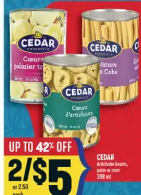 Marché Adonis CEDAR Artichoke hearts, palm or corn offer