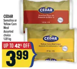 Marché Adonis CEDAR Semolina or Yellow Corn Meal offer