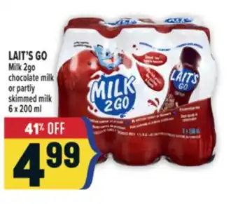 Marché Adonis LAIT'S GO Milk 2go chocolate milk or partly skimmed milk offer