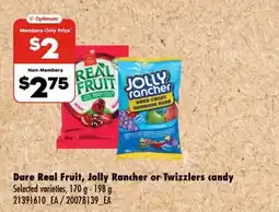 Wholesale Club Dare Real Fruit, Jolly Rancher or Twizzlers candy offer
