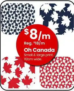 Fabricland Oh Canada Small & large print offer