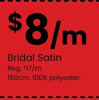 Fabricland Bridal Satin offer