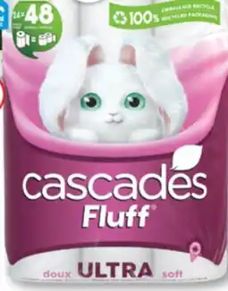 Familiprix Cascades Fluff Ultra 2 ply soft bathroom tissue rolls 24un offer