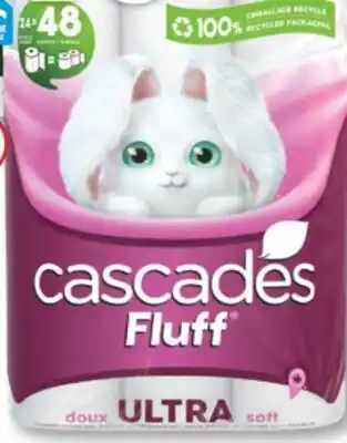 Familiprix Cascades Fluff Ultra 2 ply soft bathroom tissue rolls 24un offer