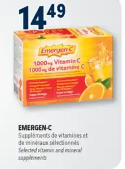 Familiprix EMERGEN-C, Selected vitamin and mineral supplements offer