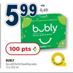 Familiprix BUBLY Sparkling water, 12 x 355 ml offer