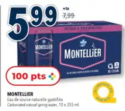 Familiprix MONTELLIER, Carbonated natural spring water, 10 x 355 ml offer