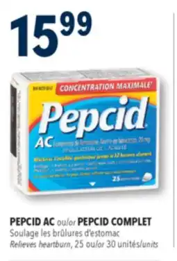 Familiprix PEPCID AC or PEPCID COMPLET, Relieves heartburn, 25 or 30 units offer