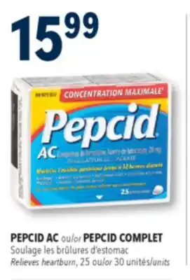 Familiprix PEPCID AC or PEPCID COMPLET, Relieves heartburn, 25 or 30 units offer