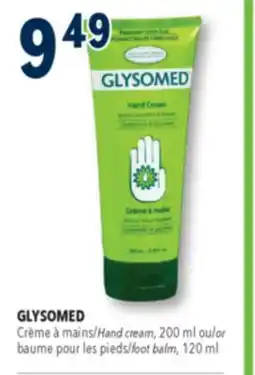 Familiprix GLYSOMED, Hand cream, 200 ml or foot balm, 120 ml offer