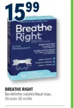 Familiprix BREATHE RIGHT Nasal strips, 26 or 30 unités offer
