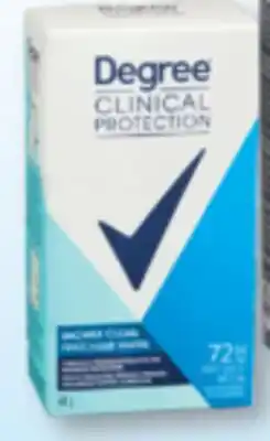 Familiprix DEGREE, DOVE or DOVE MEN CARE, Clinical Protection, Selected antiperspirants offer