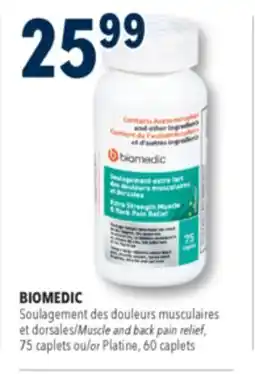 Familiprix Biomedic extra strength muscle & back pain relief caplets 75un offer