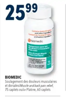 Familiprix Biomedic extra strength muscle & back pain relief caplets 75un offer