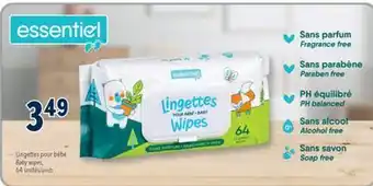 Familiprix ESSENTIEL,Baby wipes, 64 units offer