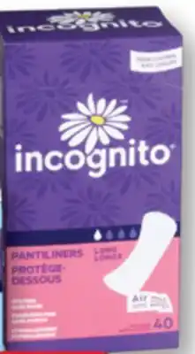 Familiprix INCOGNITO Selected pantiliners offer
