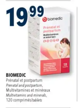 Familiprix Biomedic Multivitamins and Minerals Prenatal and Postpartum tablets 120un offer