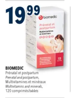 Familiprix Biomedic Multivitamins and Minerals Prenatal and Postpartum tablets 120un offer
