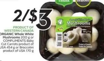 Organic Whole White Mushrooms