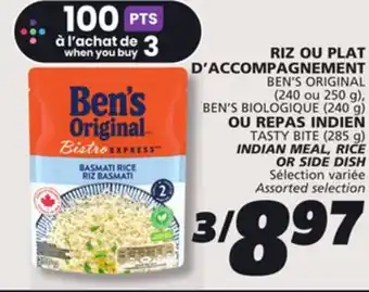 IGA BEN'S ORIGINAL INDIAN MEAL, RICE OR SIDE DISH offer