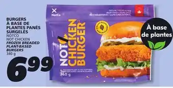 IGA NOTCO NOT CHICKEN FROZEN BREADED PLANT-BASED BURGERS offer