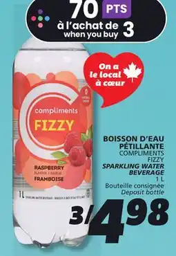 IGA COMPLIMENTS FIZZY SPARKLING WATER BEVERAGE offer
