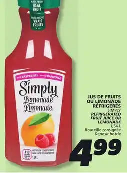IGA SIMPLY REFRIGERATED FRUIT JUICE OR LEMONADE offer