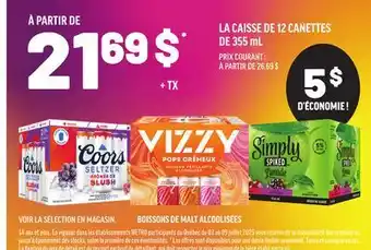Metro LA CAISSE DE 12 CANETTES DE 355 ML offer