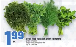 Metro PERSIL FRISÉ OU ITALIEN, ANETH OU MENTHE | CURLY OR ITALIAN PARSLEY, DILL OR MINT offer