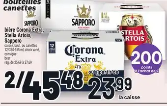Metro BIÈRE CORONA EXTRA, STELLA ARTOIS, SAPPORO | BEER offer