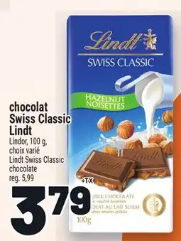 Metro CHOCOLAT SWISS CLASSIC LINDT | LINDT SWISS CLASSIC CHOCOLATE offer