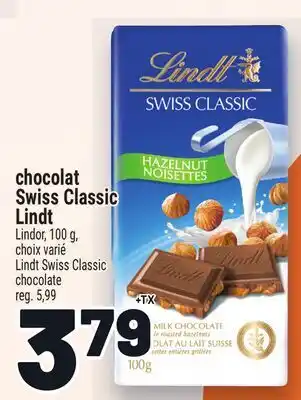 Metro CHOCOLAT SWISS CLASSIC LINDT | LINDT SWISS CLASSIC CHOCOLATE offer
