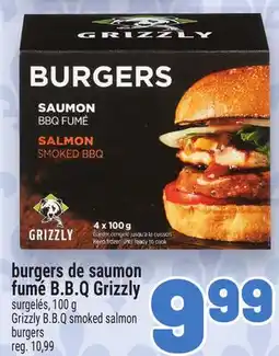 Metro BURGERS DE SAUMON FUMÉ B.B.Q GRIZZLY | GRIZZLY B. B. Q SMOKED SALMON BURGERS offer