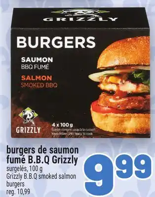Metro BURGERS DE SAUMON FUMÉ B.B.Q GRIZZLY | GRIZZLY B. B. Q SMOKED SALMON BURGERS offer