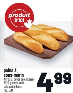 Metro PAINS À SOUS-MARIN | SUBMARINE BUNS offer