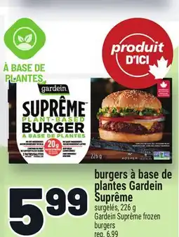 Metro BURGERS À BASE DE PLANTES GARDEIN SUPRÊME | GARDEIN SUPRÊME FROZEN BURGERS offer