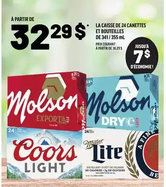 Metro LA CAISSE DE 24 CANETTES ET BOUTEILLES DE 341/355 ML offer