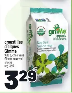Metro CROUSTILLES D'ALGUES GIMME | GIMME SEAWEED SNACKS offer