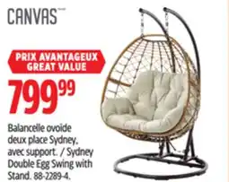Canadian Tire CANVAS Sydney Double Egg Swing with Stand offer