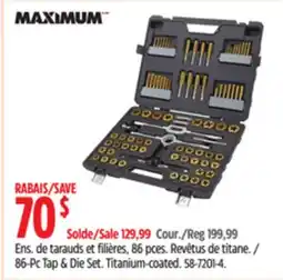 Canadian Tire 86- pc Tap & Die Set. Titanium- Coated offer