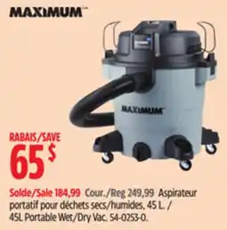 Canadian Tire Maximum 45L Portable Wet/Dry Vac offer