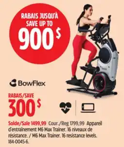 Canadian Tire Bowflex 6 Max Trainer 16 resistance levels offer