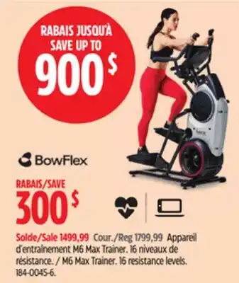 Canadian Tire Bowflex 6 Max Trainer 16 resistance levels offer